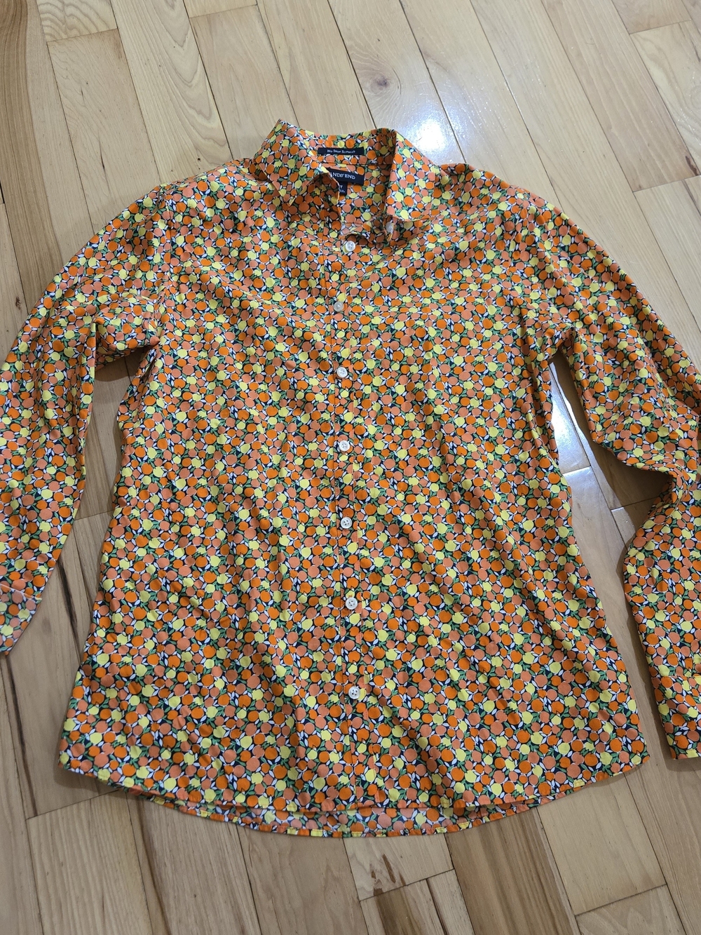 Vtg Lands' End Citrus Button Down